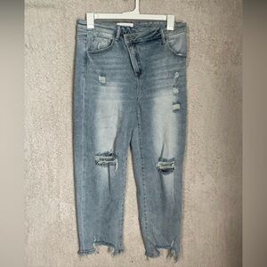 Risen Jeans Women’s  Wide Leg Distressed Light Wash - Size 13/31. New.  Casual